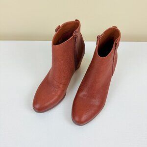 G.H. Bass & Co. Leather Ankle Booties | Block Heel Zip 7.5